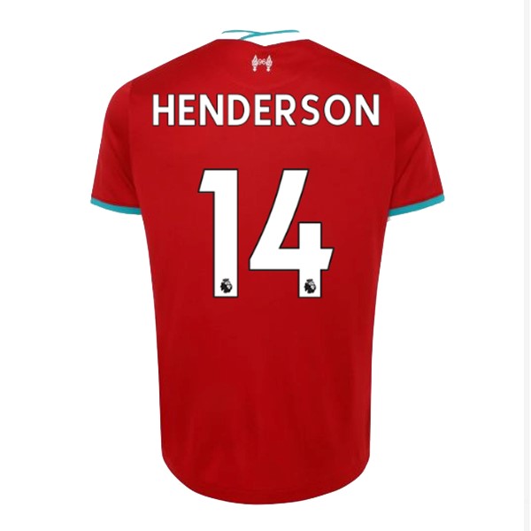 Camiseta Liverpool NO.14 Henderson Primera Equipación 2020-2021 Rojo